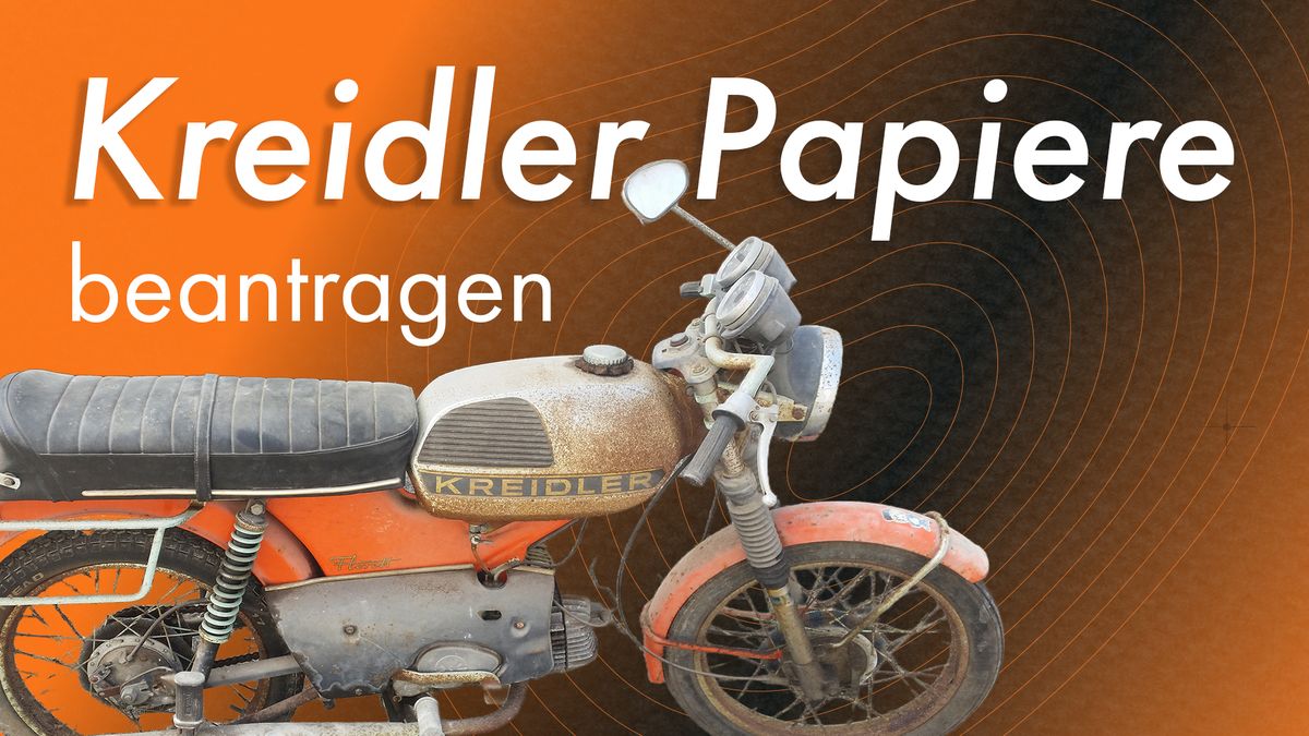 Kreidler Papiere verloren – Titelbild des Leitfadens zu Ersatzpapieren, Zweitschrift und Betriebserlaubnis für Kreidler-Fahrzeuge