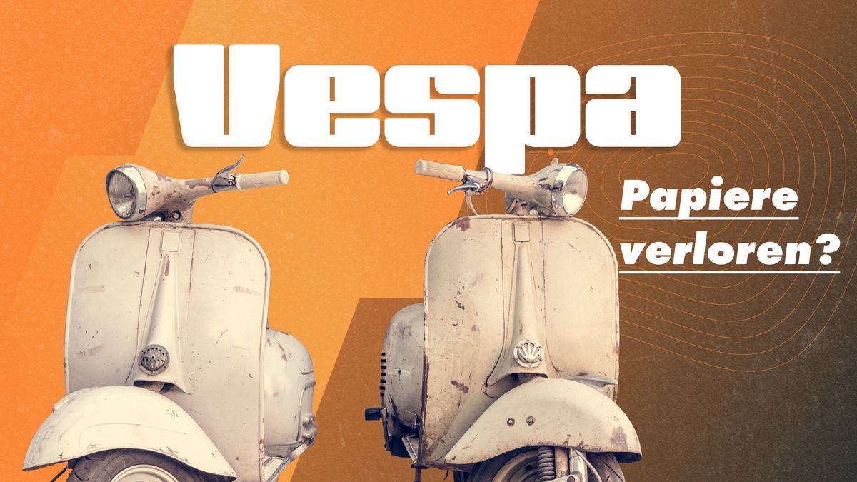 Vespa Papiere verloren – Titelbild des Leitfadens zu Ersatzpapieren, Zweitschrift und Betriebserlaubnis für Vespa-Fahrzeuge